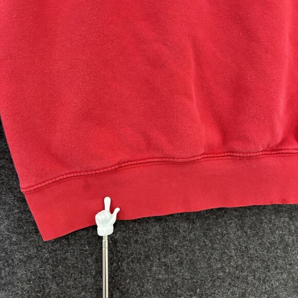 Nike Hoodie Men's Medium Red Swoosh Pullover Sweatshirt Center Swoosh Fleece - Picture 4 of 10